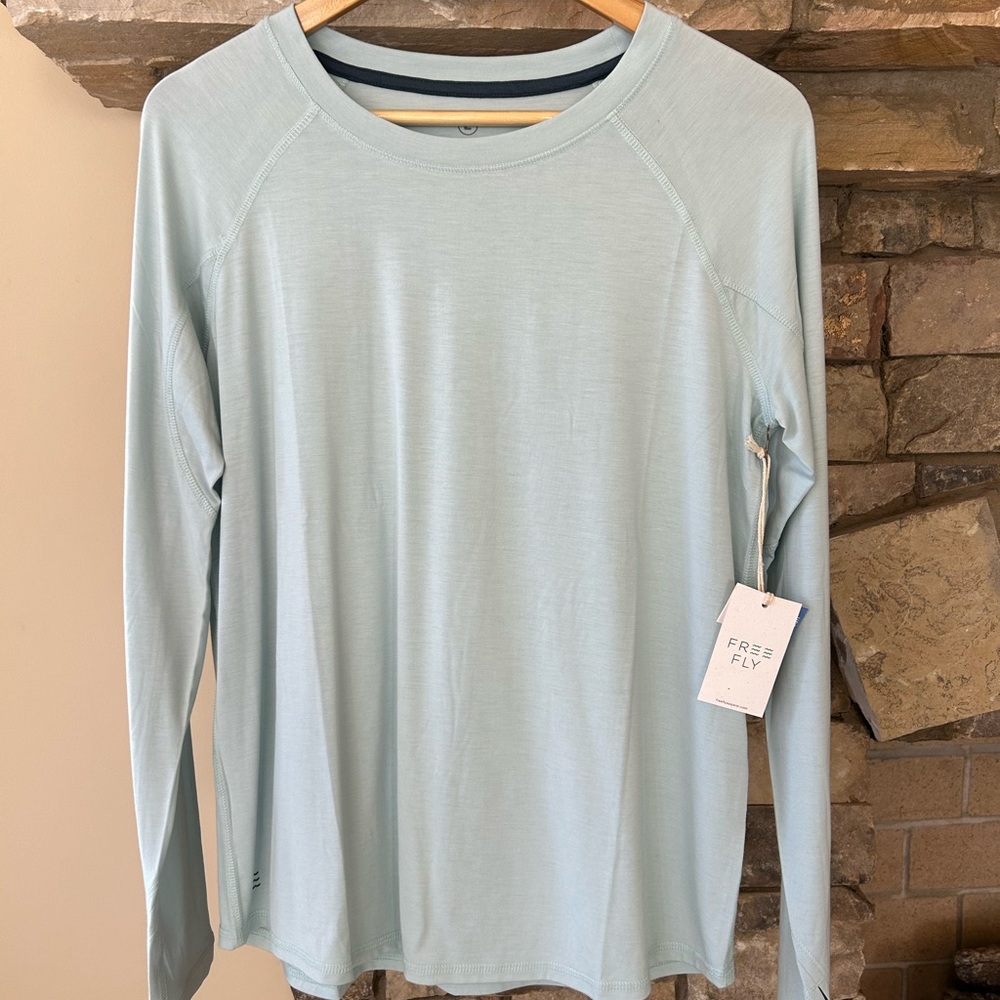 Free Fly Apparel Light Blue Long Sleeve Tee Size L